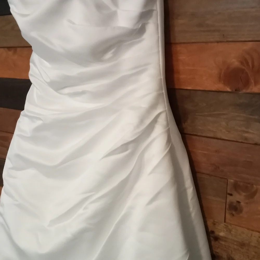 EUC David's Bridal strapless wedding dress by Michaelangelo - 14 - Picture 4 of 11